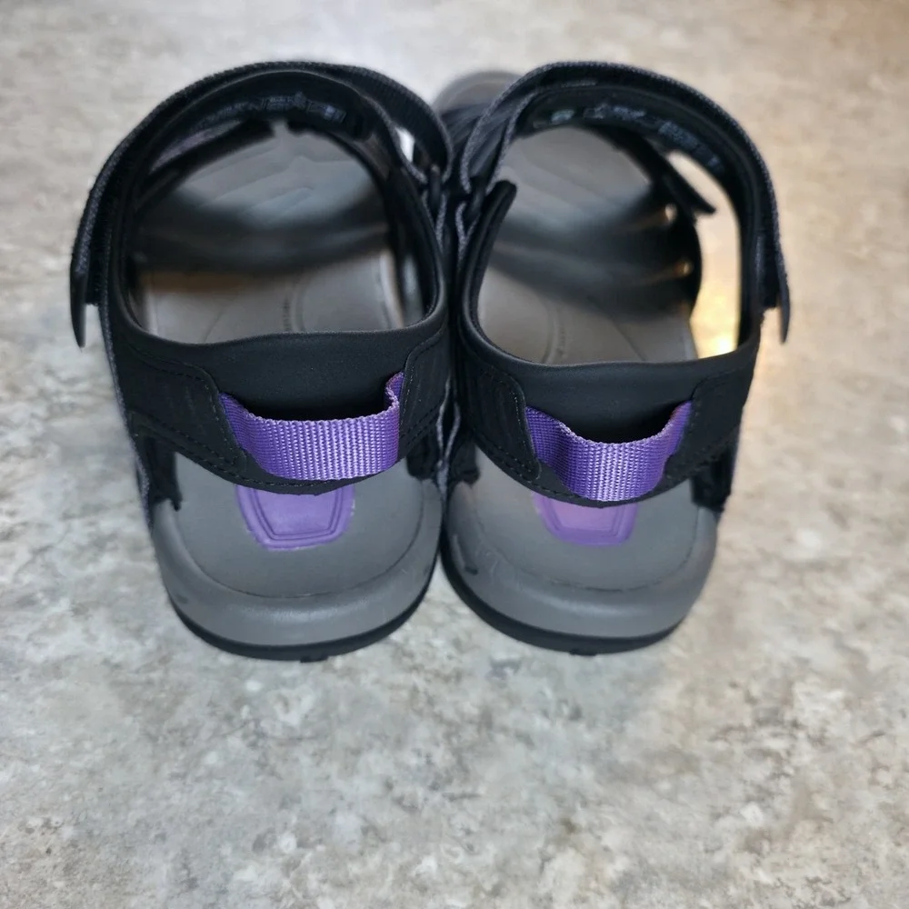 Teva Tirra Womens Sport Sandals Size 9 Black Grey Purple Hiking Strappy 4266 NEW